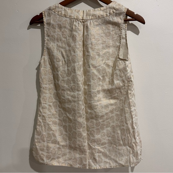 SAINT TROPEZ WEST Paisley‎ Linen Sleeveless Top - Picture 2 of 5